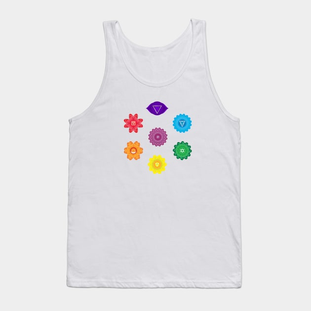 Chakra Colors Meditation, Yoga, Spirituality Tank Top by Global Creation